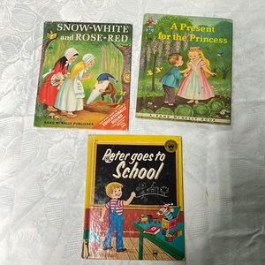vintage book bundle including snow white and rose red